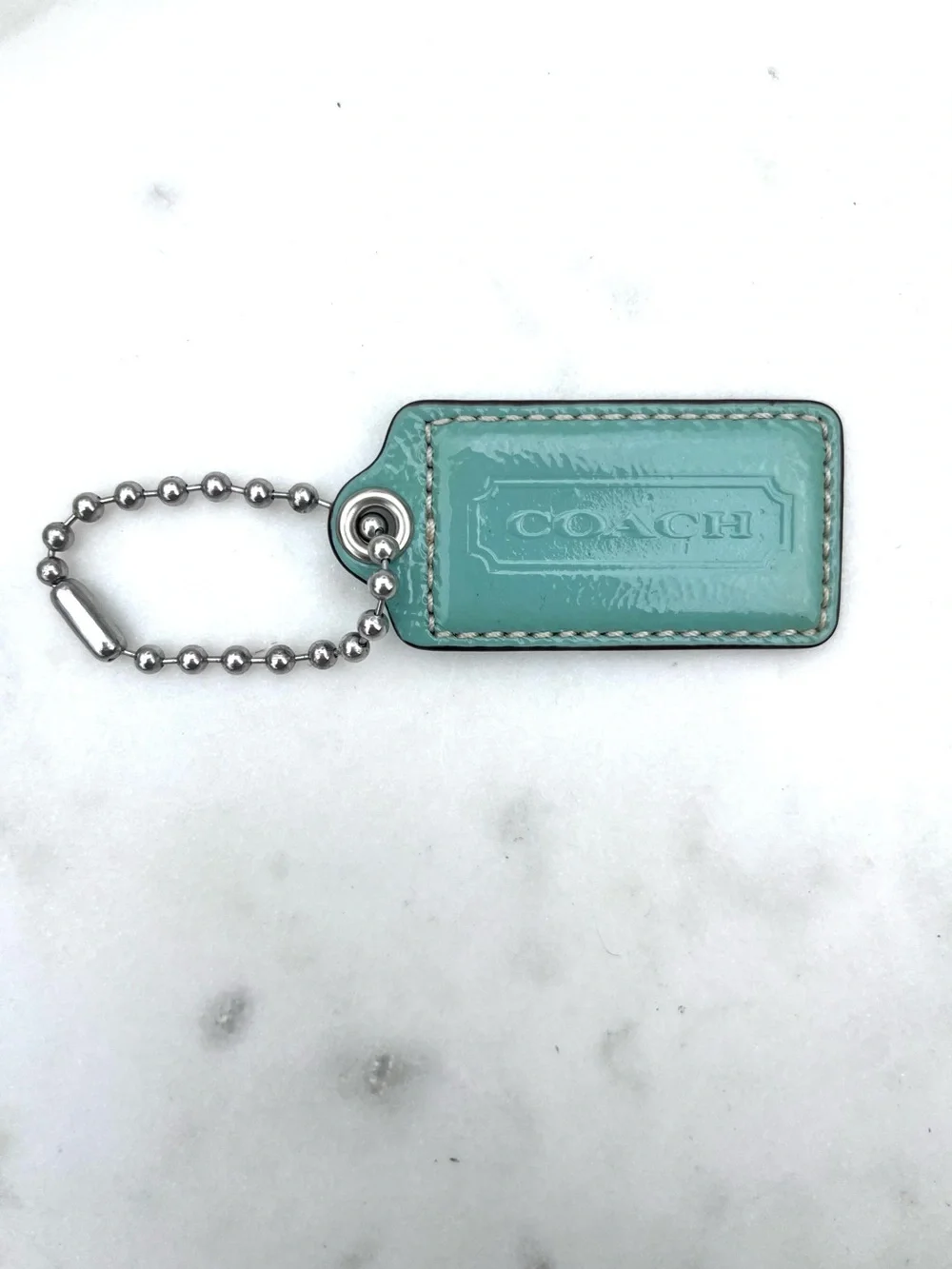 COACH Vintage Patent Leather Hang Tag, Light Blue